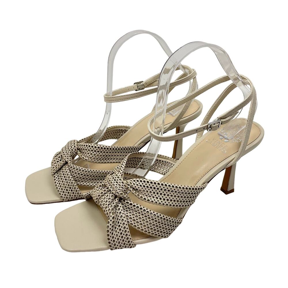 Vince Camuto | Earlena SZ US 11 NWOB Mesh Cut Leather Square Toe Cream Heels
